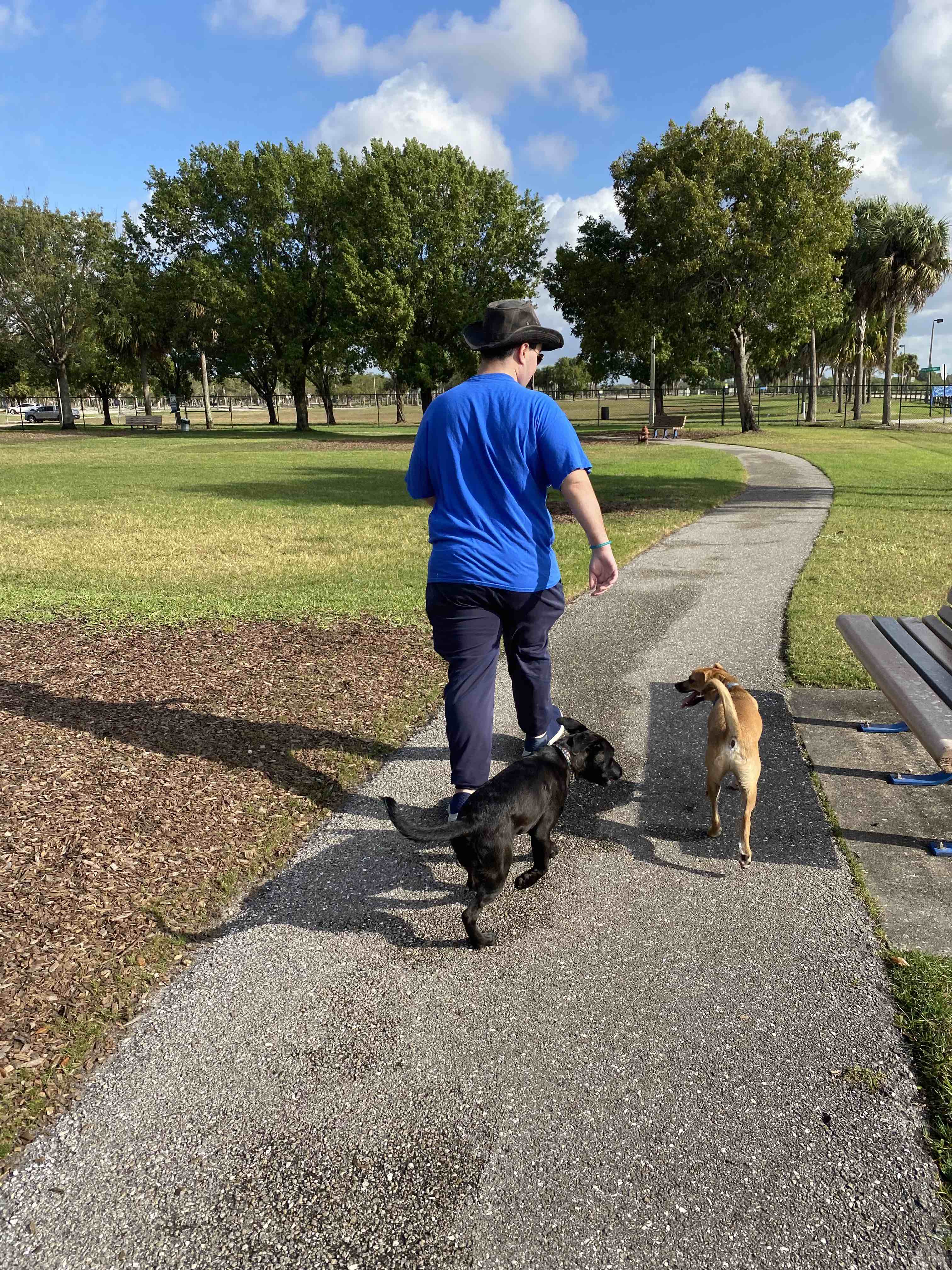 Companion outdoors with client